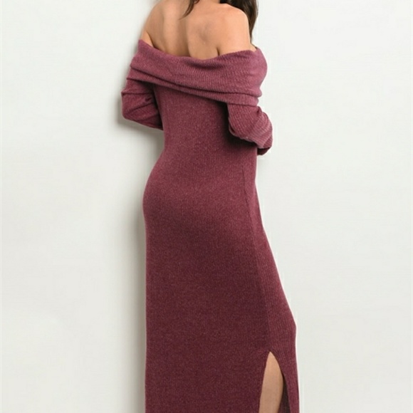 unbranded | Dresses | Berry Fall Womens Off Shoulder Sweater Dress |  Poshmark